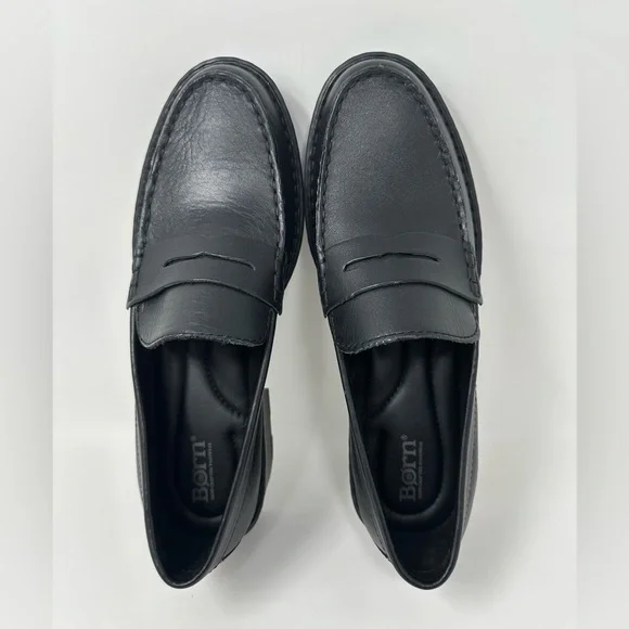 New Born - Carrera Leather Lug Sole Platform Penny Loafers size 9.5M - Picture 7 of 15